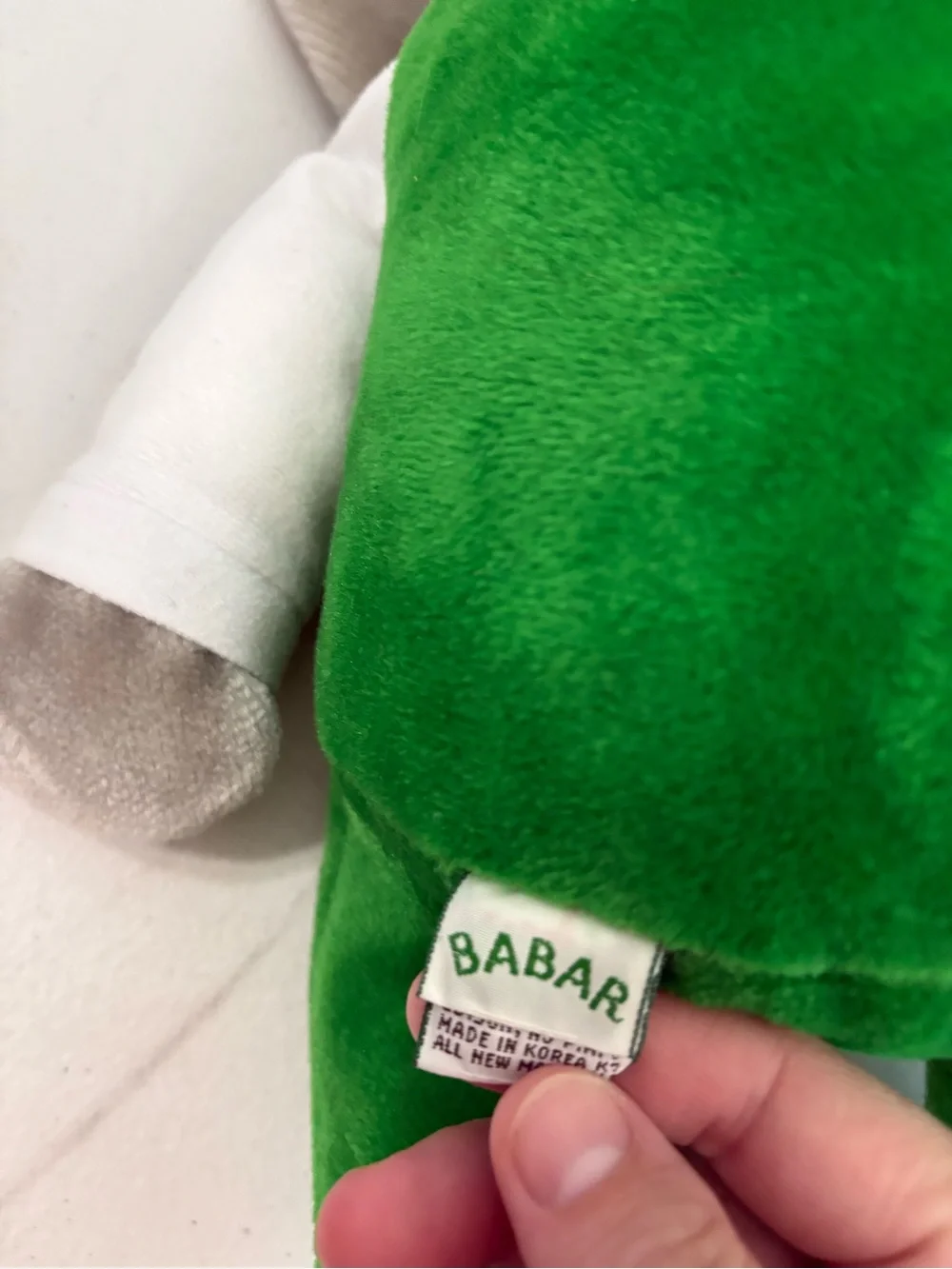 Vintage Gund Babar Elephant Green Suit Plush Stuffed Animal Toy 1988